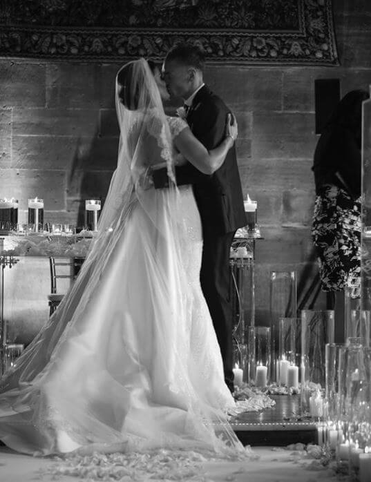 Lisa Vardy's son, Jamie Vardy with his bride, Rebekah Nicholson on their wedding day.